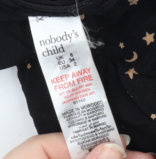 Nobody's Child Women's Black Wide-Leg Trousers Size 6