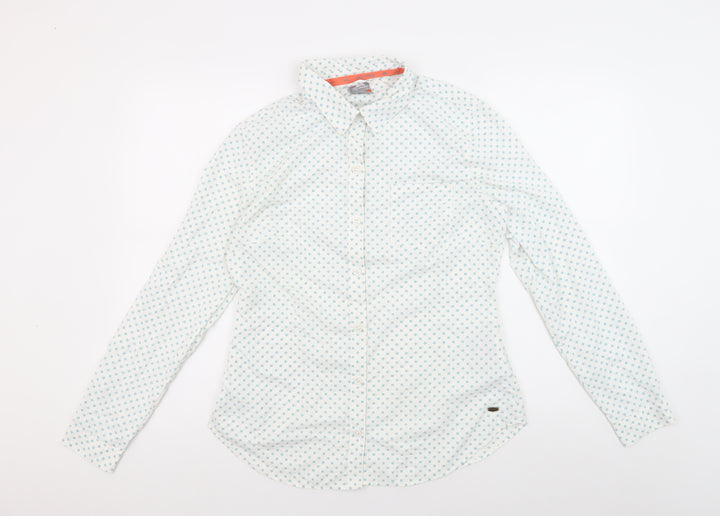 Trespass Women's White Geometric Button-Up Shirt S