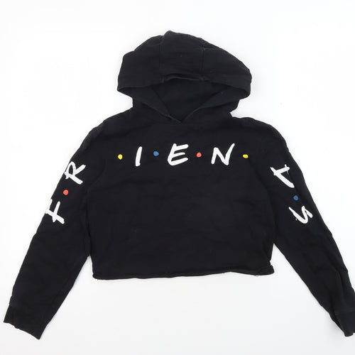 M&Co Girls Black Friends Pullover Hoodie 12 Years