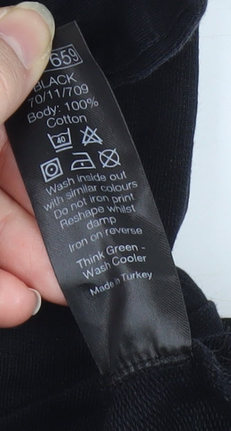 M&Co Girls Black Friends Pullover Hoodie 12 Years