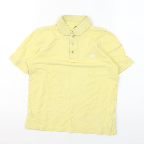 Timberland Boys Yellow XS Polo Shirt Short Sleeve Collared