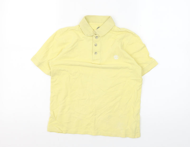 Timberland Boys Yellow XS Polo Shirt Short Sleeve Collared