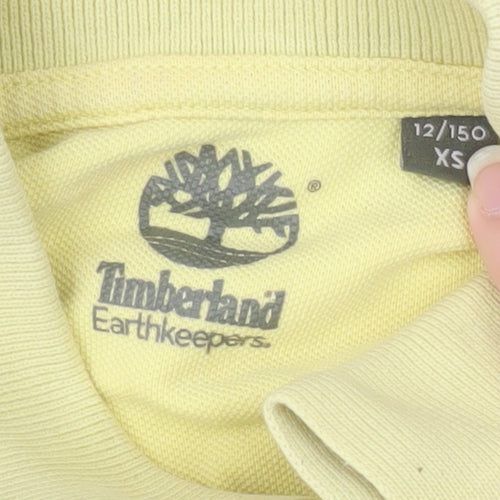Timberland Boys Yellow XS Polo Shirt Short Sleeve Collared