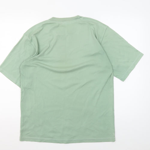 Reebok Men's Green Cotton T-Shirt, Size L, Crew Neck