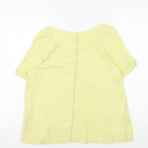 White Stuff Women's Yellow Cotton T-Shirt UK 12
