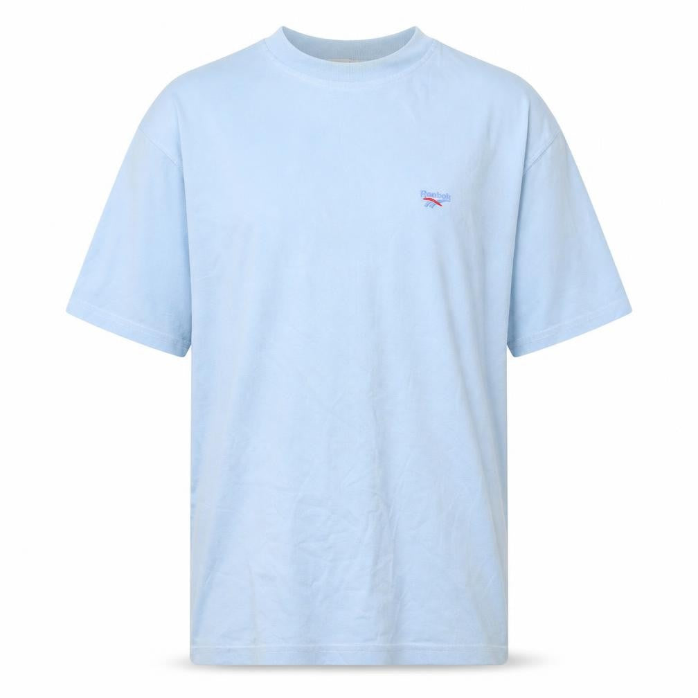 Reebok Men's Blue T-Shirt, Size L, Crew Neck, Cotton
