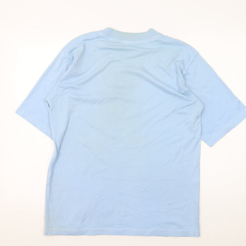 Reebok Men's Blue T-Shirt, Size L, Crew Neck, Cotton