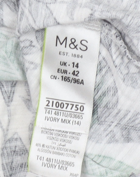Marks & Spencer Women Ivory T-Shirt Size 14