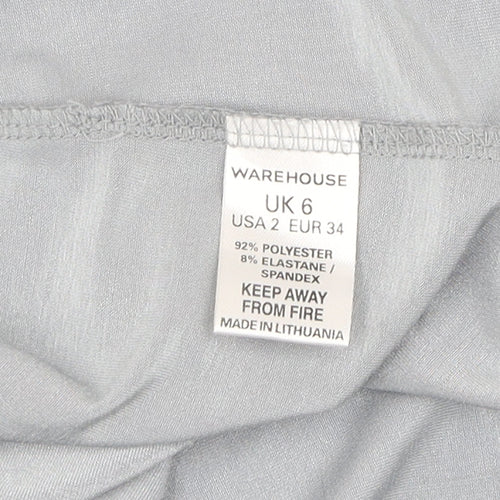 Warehouse Women's Grey Midi Slip Dress - Size 6