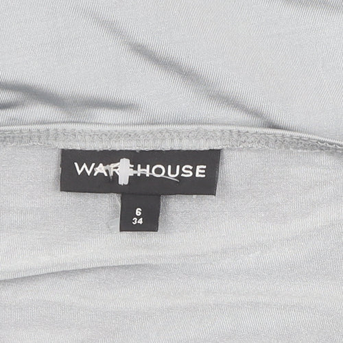 Warehouse Women's Grey Midi Slip Dress - Size 6