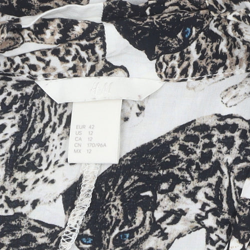 H&M Women's Animal Print Blouse, Size 14