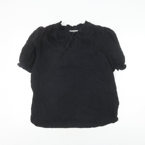 Marks and Spencer Black Cotton Top, Size 10