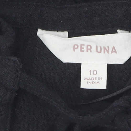 Marks and Spencer Black Cotton Top, Size 10