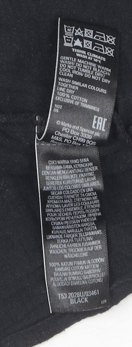 Marks and Spencer Black Cotton Top, Size 10