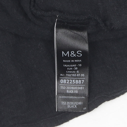 Marks and Spencer Black Cotton Top, Size 10