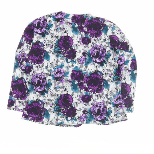 CC Women's Multicoloured Floral Blouse, XL Long Sleeve