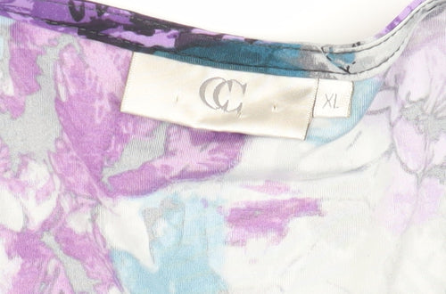 CC Women's Multicoloured Floral Blouse, XL Long Sleeve