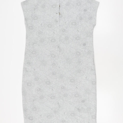 Rohan Women's Grey Floral Sleeveless Dress Size 10