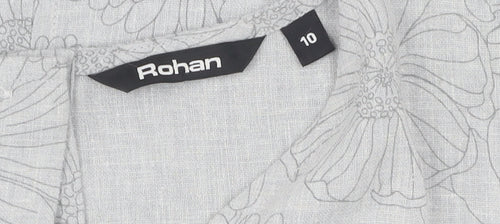 Rohan Women's Grey Floral Sleeveless Dress Size 10