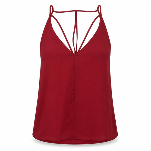 Boohoo Women's Red Camisole V-Neck Tank Top Size 8
