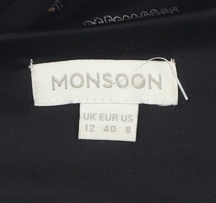 Monsoon Women's Black Dress Size 12 Viscose Blend