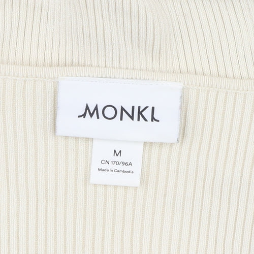 Monki Women's Ivory V-Neck Pullover Jumper, Medium