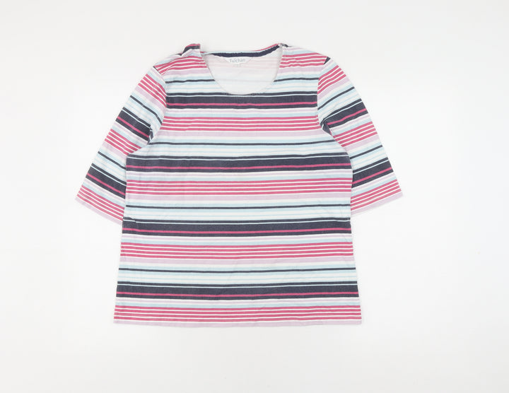 Tulchan Women's Multicoloured Striped Pullover Jumper Size 16