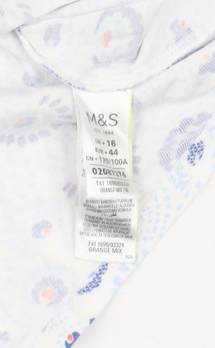 Marks and Spencer Women's Orange Floral T-Shirt