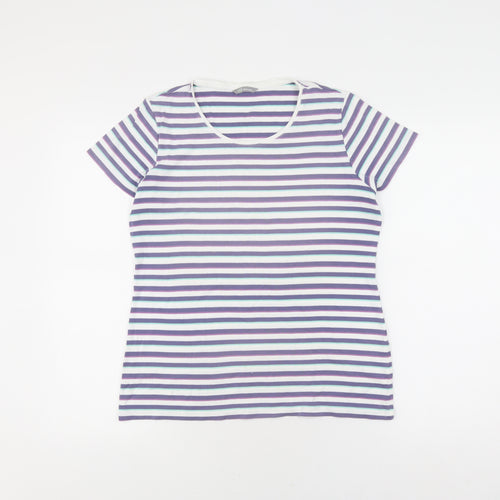 Marks and Spencer Women's Multicoloured Striped T-Shirt
