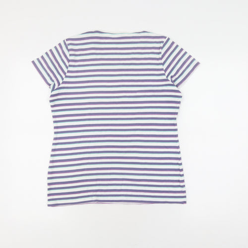Marks and Spencer Women's Multicoloured Striped T-Shirt