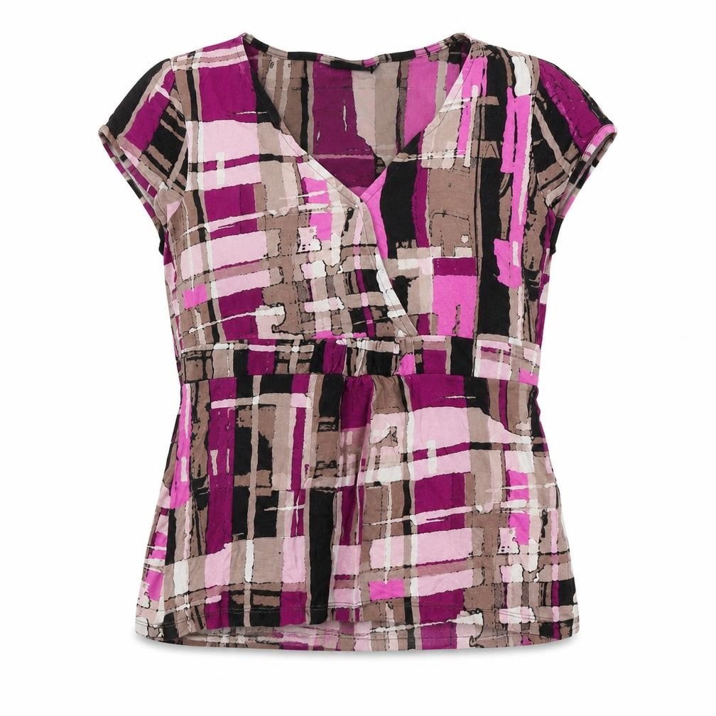 Front view of Next Women's Multicoloured Petite V-Neck Dress
