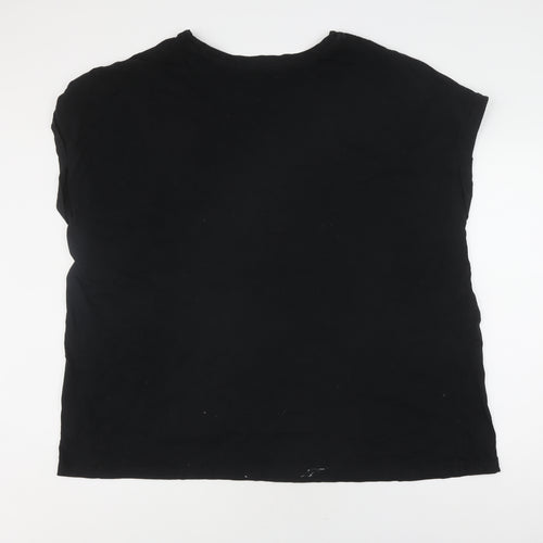 Capsule Unisex Black Sleeveless Crew Neck T-Shirt