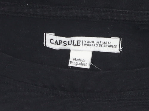 Capsule Unisex Black Sleeveless Crew Neck T-Shirt