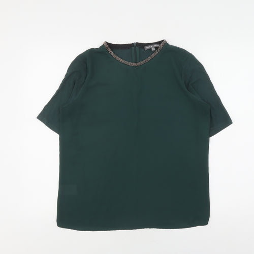 Laura Ashley Women's Green Beaded Blouse UK 12