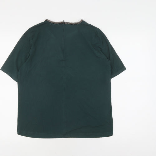 Laura Ashley Women's Green Beaded Blouse UK 12