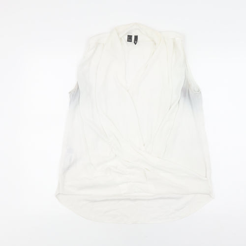 Mango Women's White Wrap Blouse, Size 12