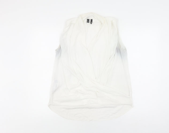 Mango Women's White Wrap Blouse, Size 12