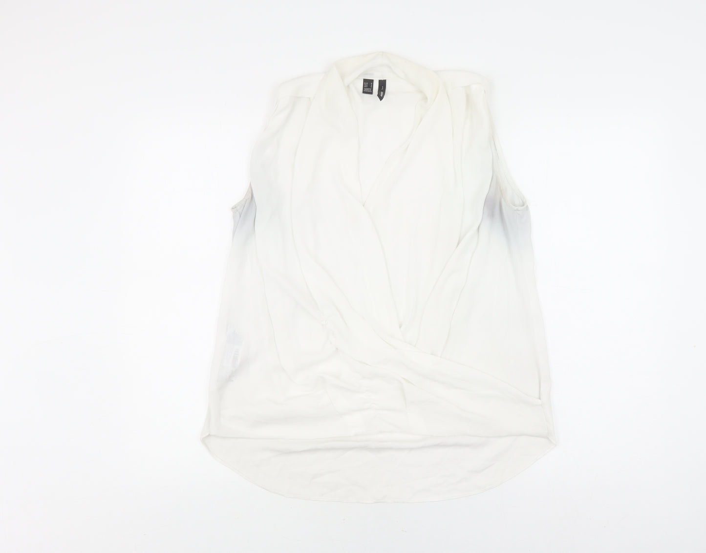 Mango Women's White Wrap Blouse, Size 12