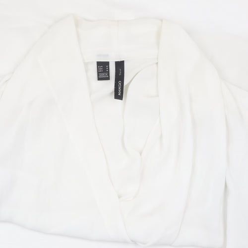 Mango Women's White Wrap Blouse, Size 12