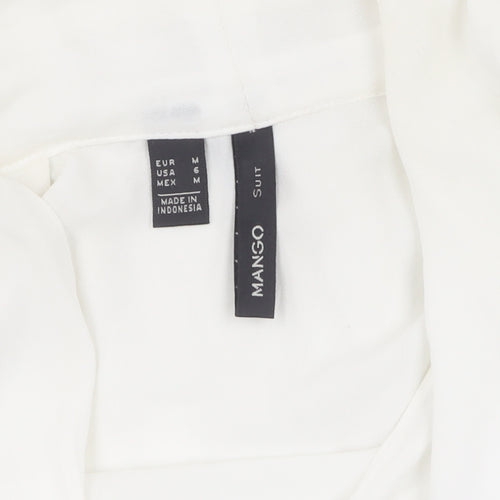 Mango Women's White Wrap Blouse, Size 12