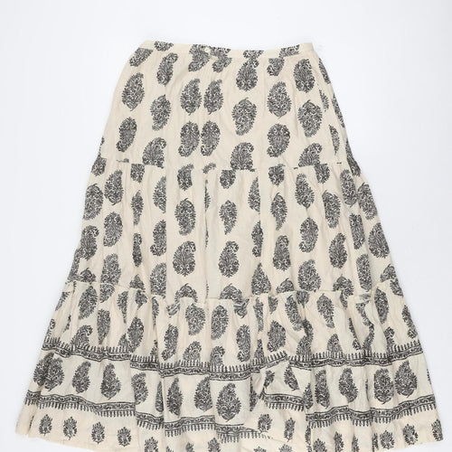 Laura Ashley Women's Ivory Floral A-Line Skirt Size 14