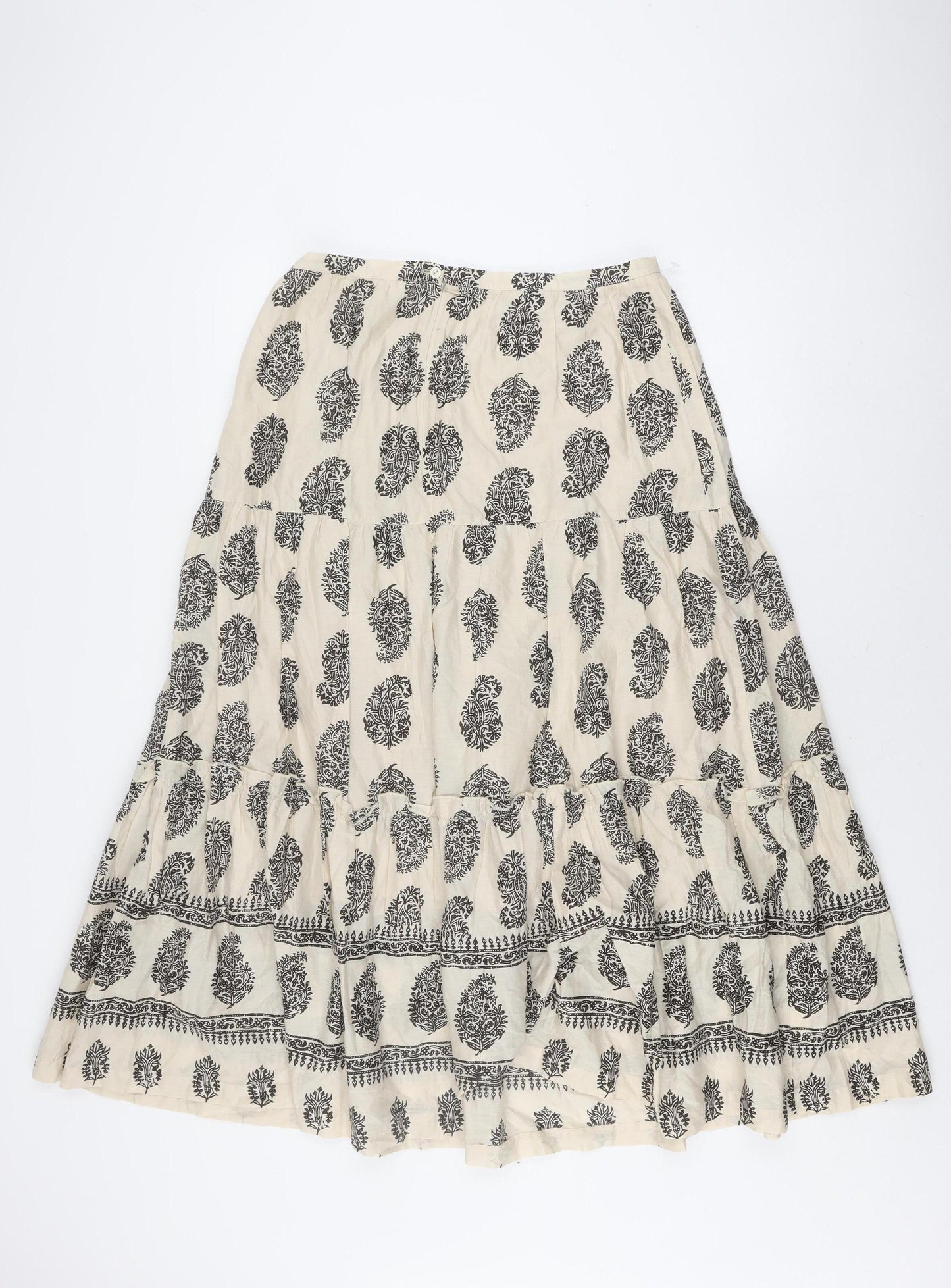 Laura Ashley Women's Ivory Floral A-Line Skirt Size 14