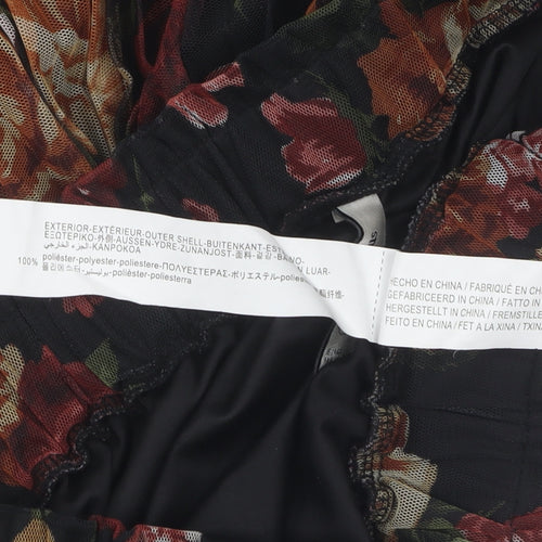 Stradivarius Women's Multicoloured Floral Pleated Skirt S