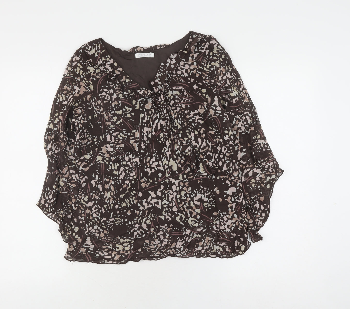 Berkertex Women's Brown Animal Print Blouse Size 14
