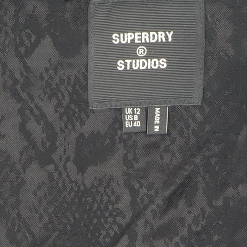 Superdry Women's Black Viscose Long Kimono Robe Size 12