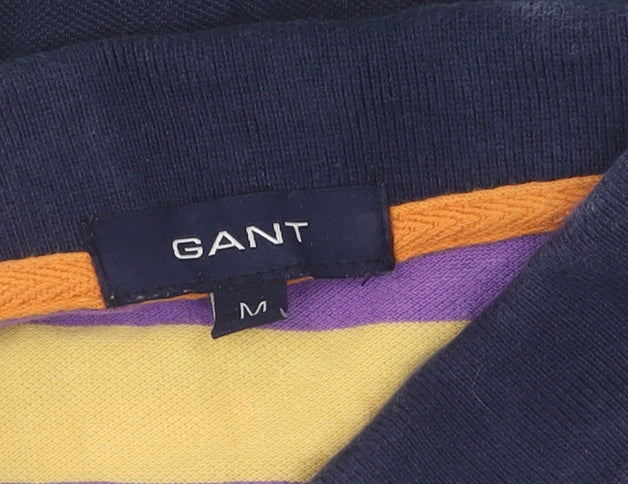 GANT Men's Multicoloured Striped Polo Shirt M
