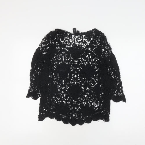 Izabel London Women's Black Crochet Blouse Size 12/14