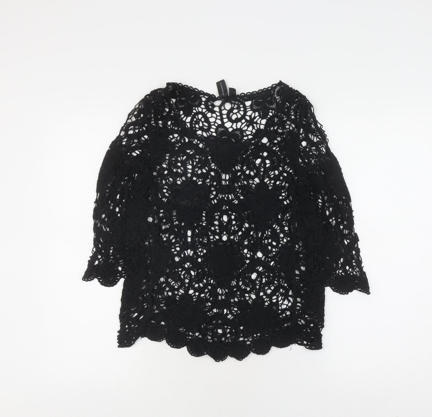 Izabel London Women's Black Crochet Blouse Size 12/14