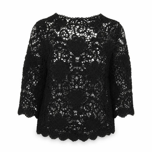 Izabel London Women's Black Crochet Blouse Size 12/14