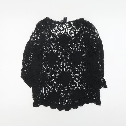 Izabel London Women's Black Crochet Blouse Size 12/14